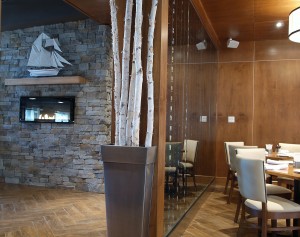 Canyon Ledge Stone Fireplace inside restaurant
