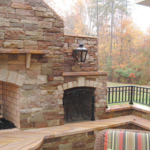 Cottage country with stone veneer