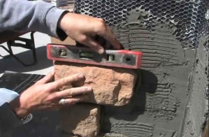 leveling the stone veneers
